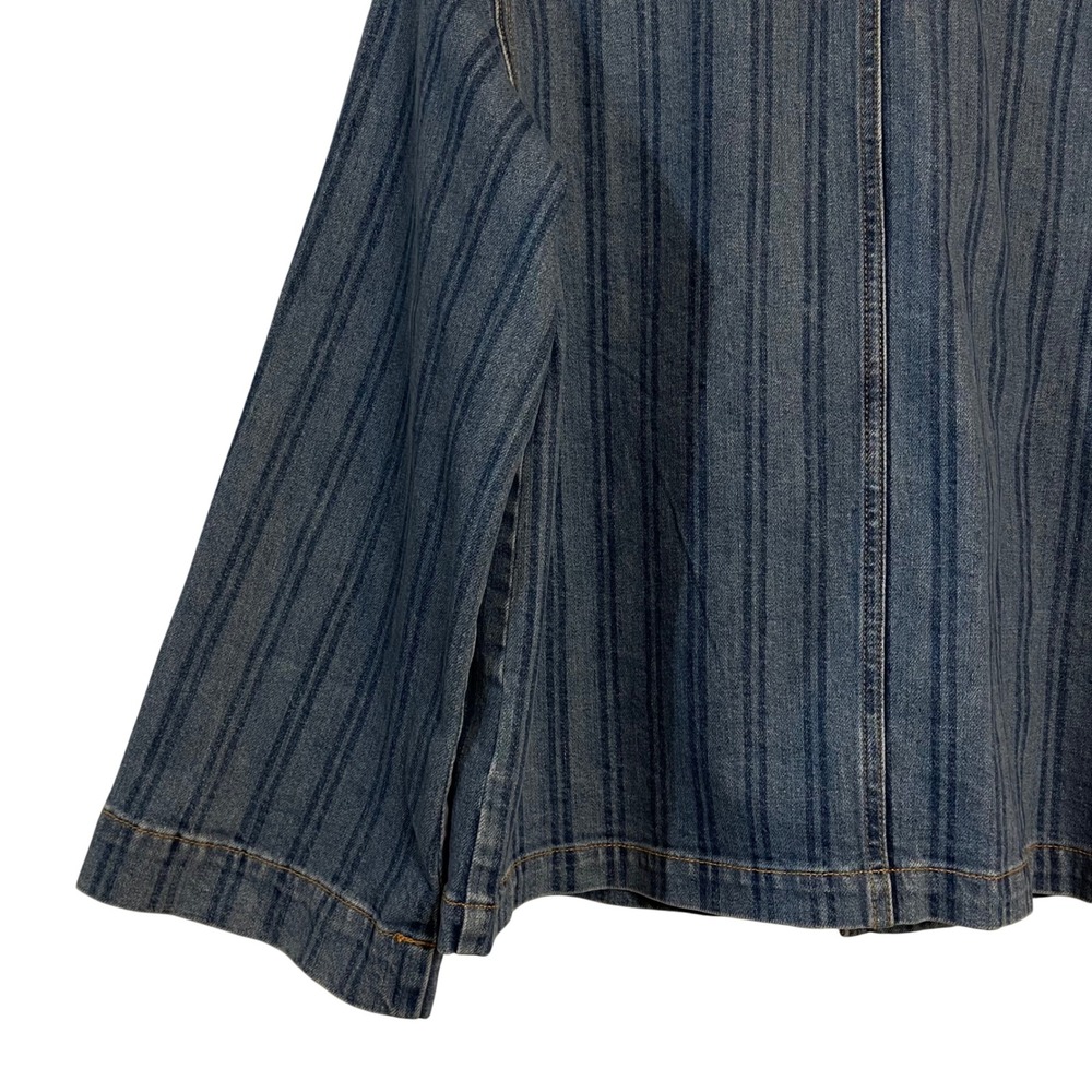 Veronica Beard Dahl Denim Jacket Size Medium Sapphire Stripe Chic Oversized Boxy - Picture 16 of 16
